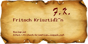 Fritsch Krisztián névjegykártya